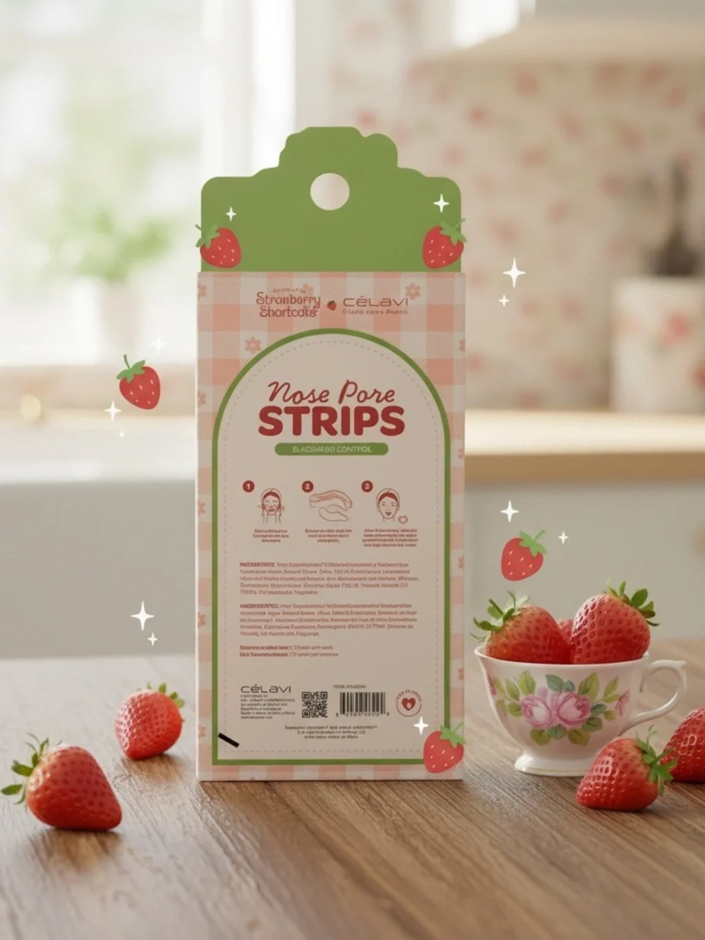 🍓 Strawberry Shortcake Nose Pore Strips Skincare Pink New Sealed